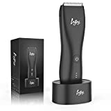 Pubic Hair Trimmer for Men, INVJOY Electric Groin & Body Hair Shaver for Balls, Body Hair Clipper with Charging Dock, Waterproof Ultimate Male Hygiene Razor