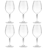 21-ounce Unbreakable Acrylic Wine Glasses Plastic Stem Wine Glasses, set of 6 - All Purpose, Red or White Wine Glass, Dishwasher Safe, BPA Free
