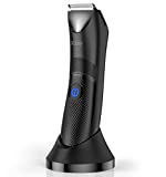 Body Trimmer for Men, Kibiy Electric Groin Hair Trimmer with LED Indicator for Balls, IPX7 Male Pubic Hair Trimmer for Wet and Dry use