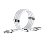 Magnetic Phone Charging Cable, USB Cable, Magnetic Absorption Nano Data Cord, Retractable and Fast Charger Cable, Compatible with All i-Products(White-3FT)