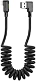 Anti Winding Cable, Mcdodo Retractable 90 Degree Coiled Right Angle Design Gaming LED Cord Nylon Braidd Sync Charge USB Data 6FT/1.8M Cable Compatible with New Phone List Below (Black, 6FT/1.8M)
