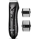 Telfun Body Trimmer for Men, Electric Groin Hair Trimmer, Replaceable Ceramic Blade Heads, Waterproof Wet/Dry Clippers, Rechargeable Built-in Battery, Ultimate Male Hygiene Razor