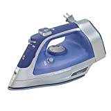 Hamilton Beach Steam Iron & Vertical Steamer for Clothes with Scratch-Resistant Durathon Soleplate, 1500 Watts, Retractable Cord, 3-Way Auto Shutoff, Anti-Drip, Self-Cleaning, Blue (19803)
