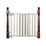 Summer Wood Banister and Stair Safety Baby Gate, Birch Stain with Gray Accents – 33” Tall, Fits Openings of 33” to 46” Wide, Extra-Wide Door Opens Full Width of Stairway, Convenient Baby and Pet Gate