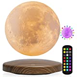 Levitating Moon Lamp Night Light - FIRPOW 16 Colors Floating and Spinning in Air Freely and 3D LED Printing Moon Light,Brightness Adjustable,Timing Setting,for Unique Gifts,Room Decor - 6 Inch