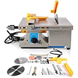 TOPCHANCES Mini Table Saws ,Multifunction Jewelry Rock Bench Polishing Grinding Machine Table Bench Lathe Benchtop Polisher Took Kit for DIY Jewelry Lapidary Equipment ,0-10000r/min 110V