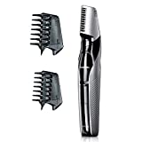 Panasonic Body Hair Trimmer for Men, Cordless Waterproof Design, V-Shaped Trimmer Head with 3 Comb Attachments for Gentle, Full Body Grooming – ER-GK60-S (Silver)