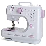 Aonesy Portable Sewing Machine, Electric Household Crafting Mending Mini Sewing Machines, 12 Stitches 2 Speed with Foot Pedal - Perfect for Easy Sewing, Beginners, Kids (Purple)