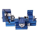 Mini Metal Lathe Machine CNC DIY Tool Benchtop Wood Lathe Woodworking for Hobby Sience Education Modelmaking, AC100V~240V 50/60HZ
