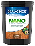 SEAL-ONCE NANO Penetrating Wood Sealer & Stain - 5 Gallon. Water-based, Low-VOC waterproofer for fences, siding, beams, outdoor furniture & log homes.