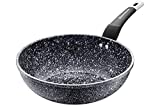 WaxonWare 11 Inch Non Stick Wok & Stir Fry Pan With STONETEC (A 100% PTFE, PFOA and APEO Free) Ceramic Coating & Induction Bottom + Free Table Trivet