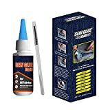 Plextone 1 Min Quick Bonding Fast Dry Sew Glue Liquid Reinforcing Adhesive Speedy Fix for All Fabrics Clothing Cotton Flannel Denim Leather Polyester Doll Repair (60ml)