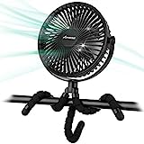 10000mAh 7 inch Battery Operated Clip on Fan Rotatable USB Fan for Baby Stroller Outdoor Camping Tent Beach Treadmill Car Golf Cart