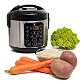 Electric Multicooker Digital Rice Cooker 4-8 Cup/Brown And White Rice/Food Steamer/Slow Cooker/Electric Cooker With Steamer For Vegetables, Stainless Steel Rice Cooker By Moss & Stone