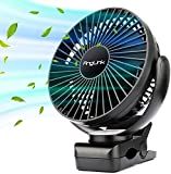 AngLink 5000mAh 6-Inch Large Battery Powered Clip on Fan, 3 Speeds Fast Air Circulating USB Rechargeable Desk fan for Baby Stroller Home Office Camping Outdoors Tent Beach